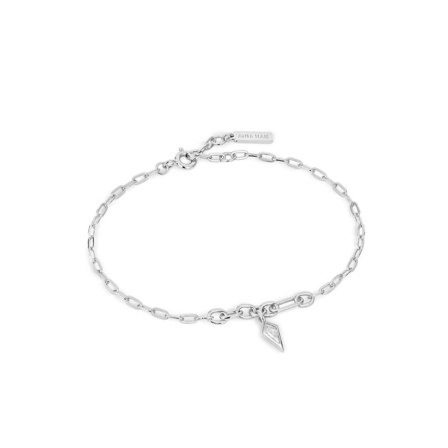 New Ania Haie Women's Sparkle Drop Pendant Chain Bracelets In Silver With Clear